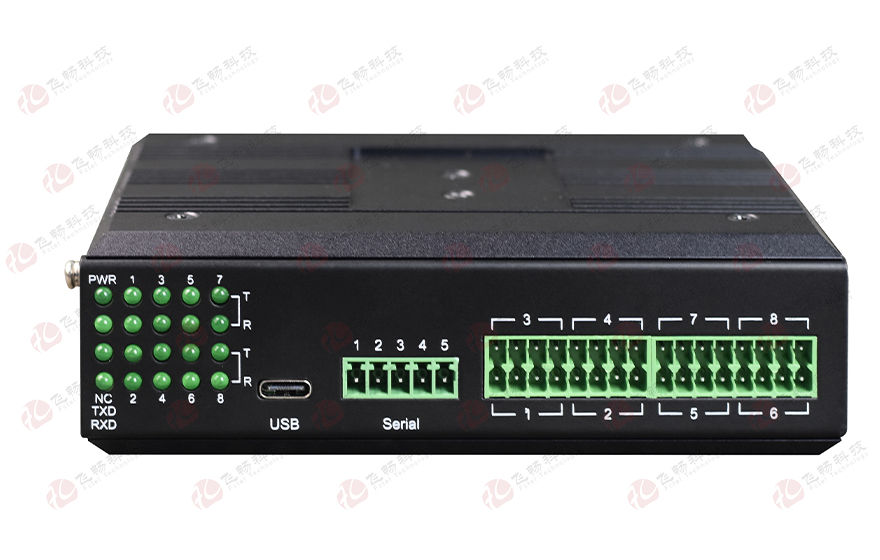 四海全讯5123-工业轨式 带USB转串口的8路RS485集线器
