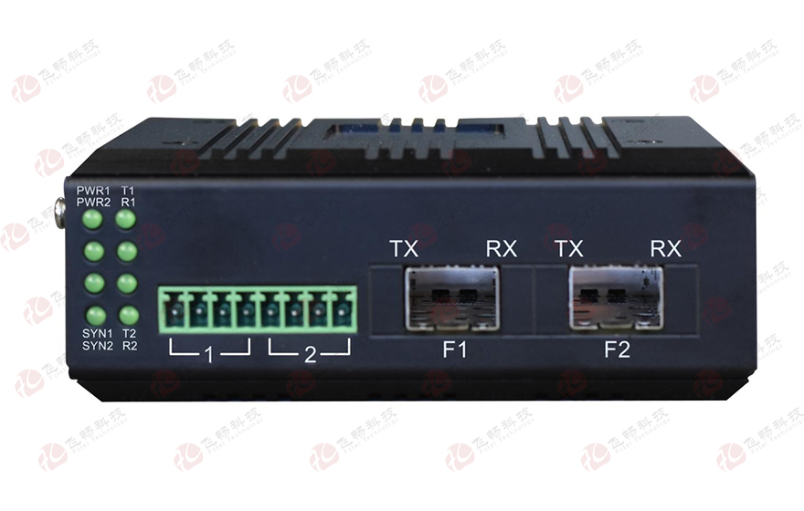 四海全讯5123-工业轨式1-2路RS232/422/485(三种接口同时提供) 光纤环网 光端机