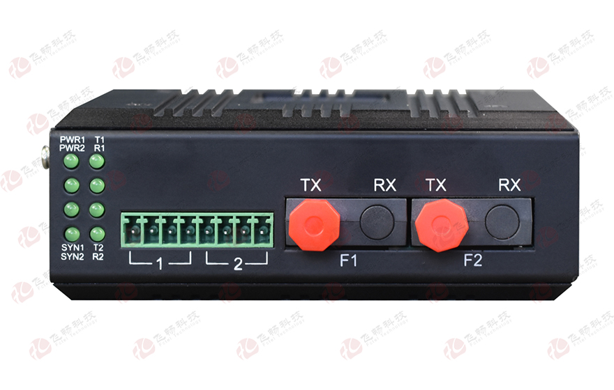 四海全讯5123-工业轨式1-2路RS232/422/485(三种接口同时提供) 光纤环网 光端机